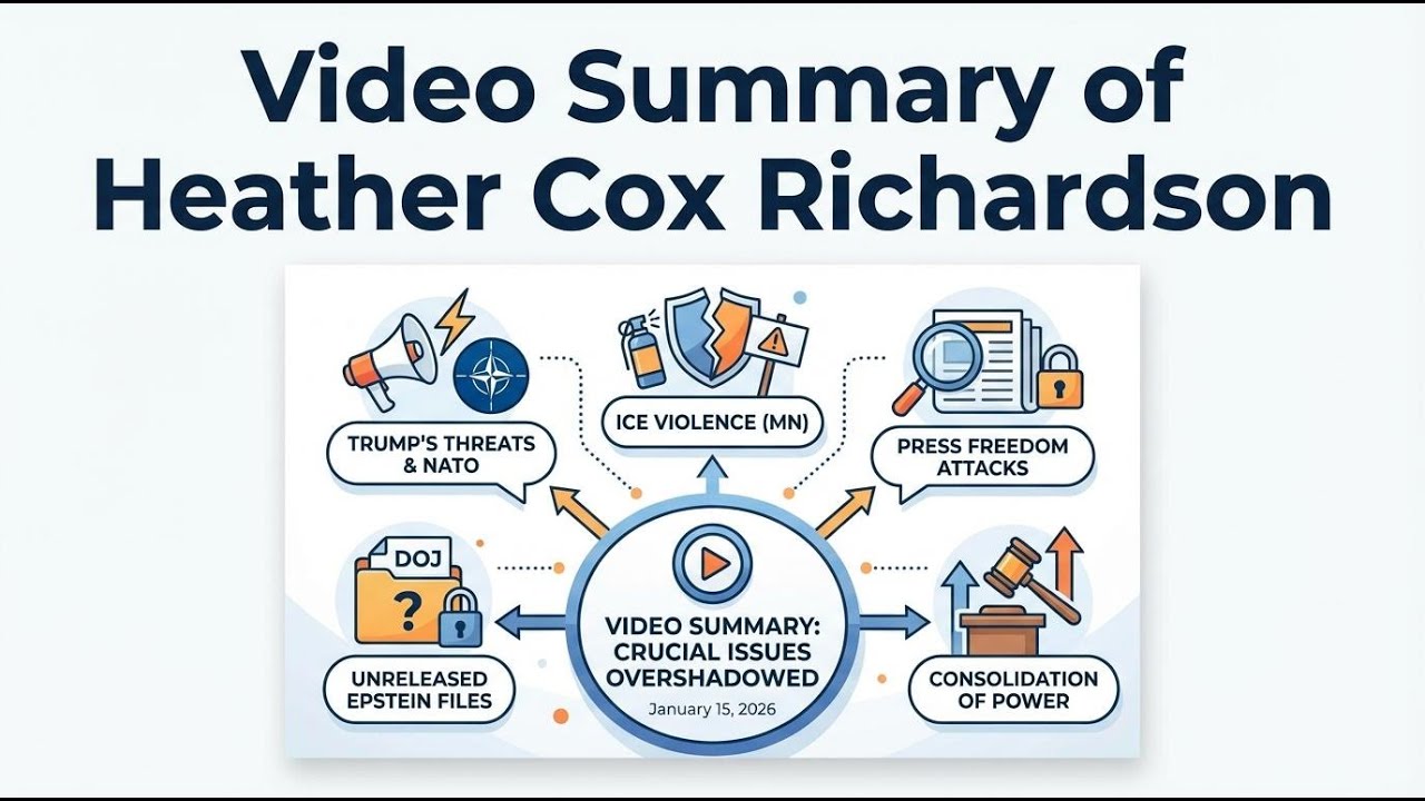 Jan 15, 2026 video summary: Trump's Threats, ICE Violence & Press Freedom | Heather Cox Richardson