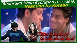 'Shahrukh Khan Evolution (1992-2019)' reaction by korean | Kajol | Kareena, Hrithik | Udit Narayan