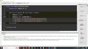 Matrices y funciones matemáticas Tabla PSEINT Los Vengadores CDyPC 1 Bachillerato IES Monterroso