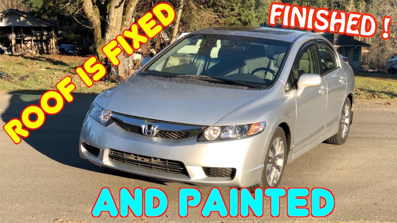 Civic Roof Repair FINISHED ! Doing "BONDO" BODY Work and PAINT Part 2 YouTube