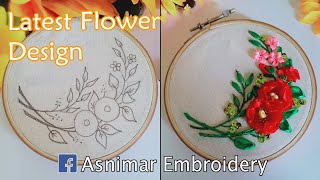 Latest Ribbon Embroidery Flowers Design