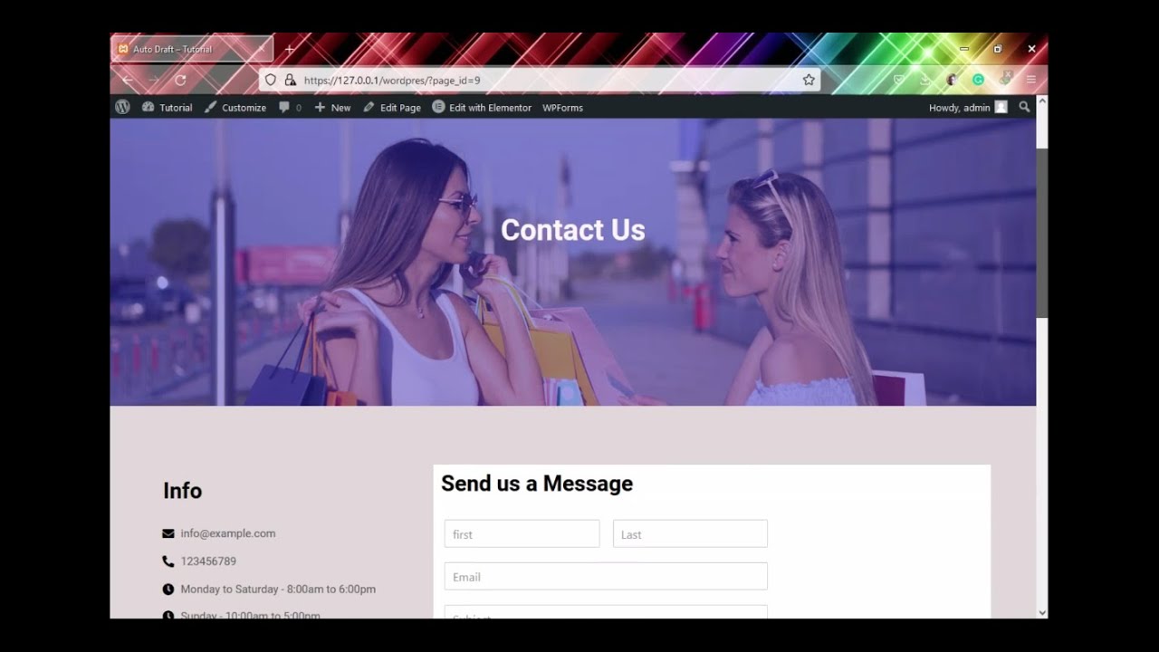 How to create a contact us page using elementor - YouTube