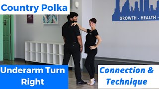 Country Polka Underarm Turn Right
