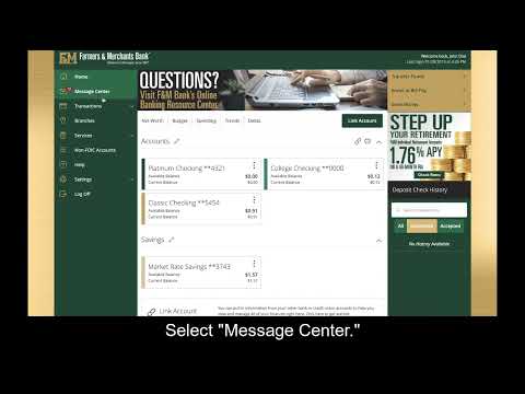 Where Is The Message Center On Bank Of America