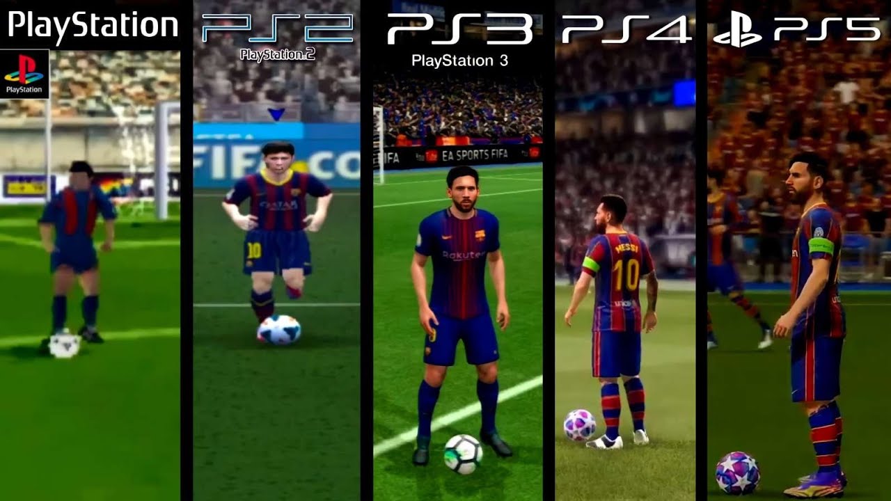 PS1 vs PS2 vs PS3 vs PS4 vs PS5 FIFA Graphics Comparison