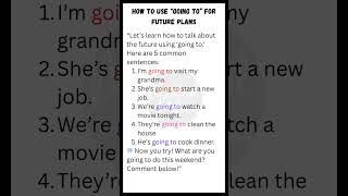 How To Use Going To For Future Plans Speak English Naturally