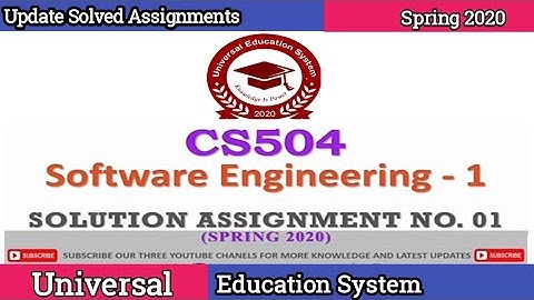 UpDate SoLuTiOn Assignment#1 (Software Engineering-1 )(CS504)