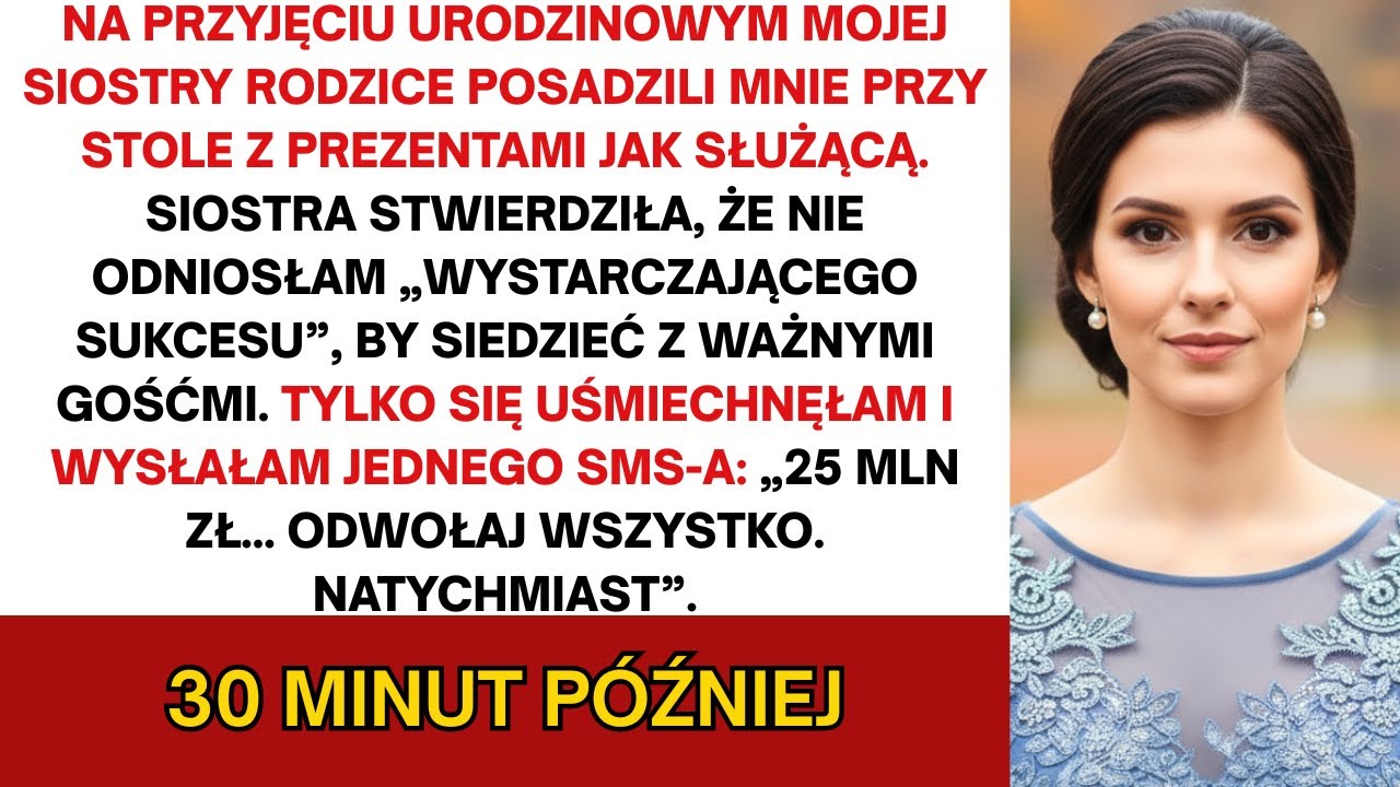 Na rodzinnej imprezie rodzice posadzili mnie obok stołu z prezentami jak służącego – więc to ja...