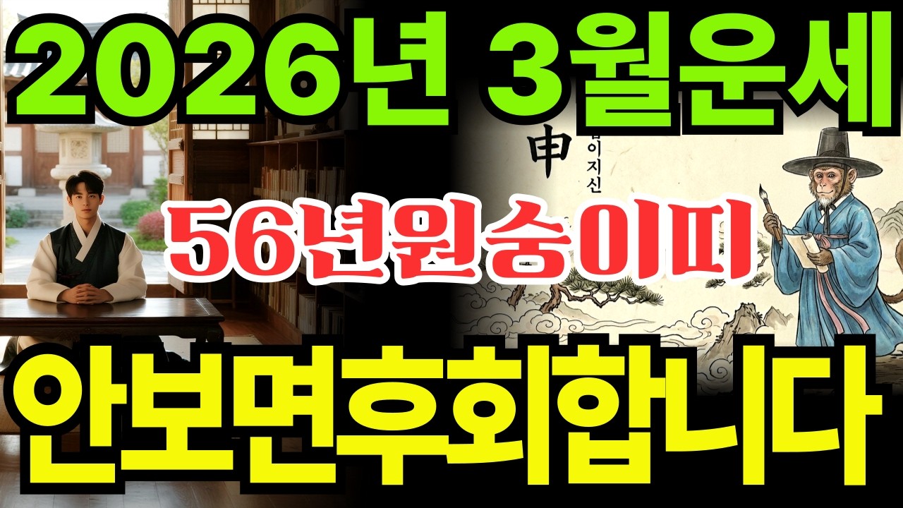 [56년원숭이띠26년3월운세]1956년병신생원숭이띠26년3월운세
