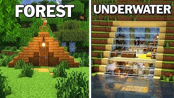 Minecraft 3 SIMPLE Starter Houses! [Tutorial]