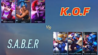 K.o.f Vs S.a.b.e.r Squad 1 Vs 1 Fight Mobile Legends Fight
