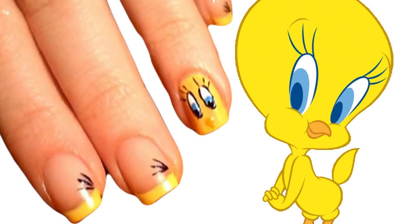 2. Cute Tweety Bird Nail Design - wide 9