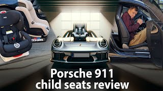 Child seat in Porsche 911 and Macan. Britax Boulevard vs Nuna Rava child  car seat review 🏎️ 🐣