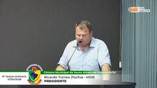 13ª Sessão ordinária da Câmara Municipal de Santo Amaro da Imperatriz - SC