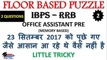 FLOOR BASED PUZZLE ASKED IN IBPS RRB ASSISTANT 2017 ON 23 SEP 2017 | MEMORY BASED