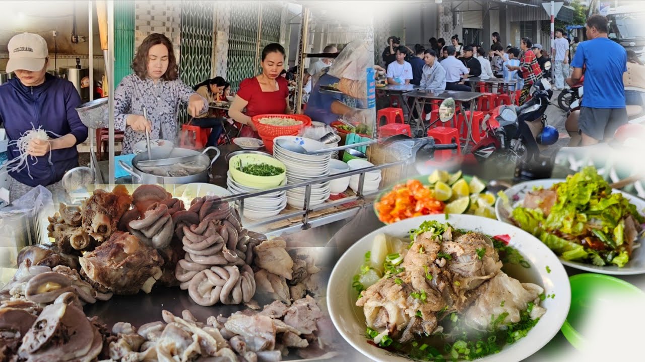 HỦ TIẾU SA ĐÉC quán quê khách ập vào nườm nượp chủ quán làm không kip ngơi tay