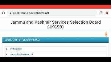 JKSSB Class IV Result Out || Download Result PDF Here