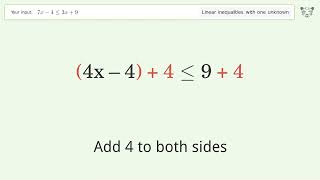 7x4 Less Than Or Equal To 3x9  Solve Linear Inequalities With One Unknown
