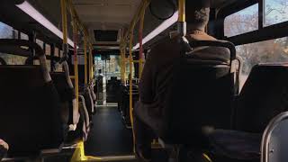 On-Board Suffolk County Transit 2018 New Flyer XDE40 Hybrid 7059 on the S1