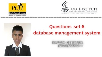 Java Institute Advanced Technology | DBMS Question Set 6