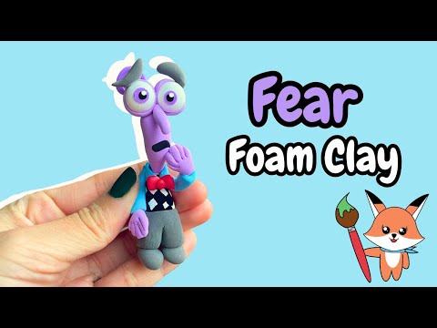 FEAR is TERRIFIED! 😱💜 | Inside Out 2 Foam Clay DIY – Fun & Easy!