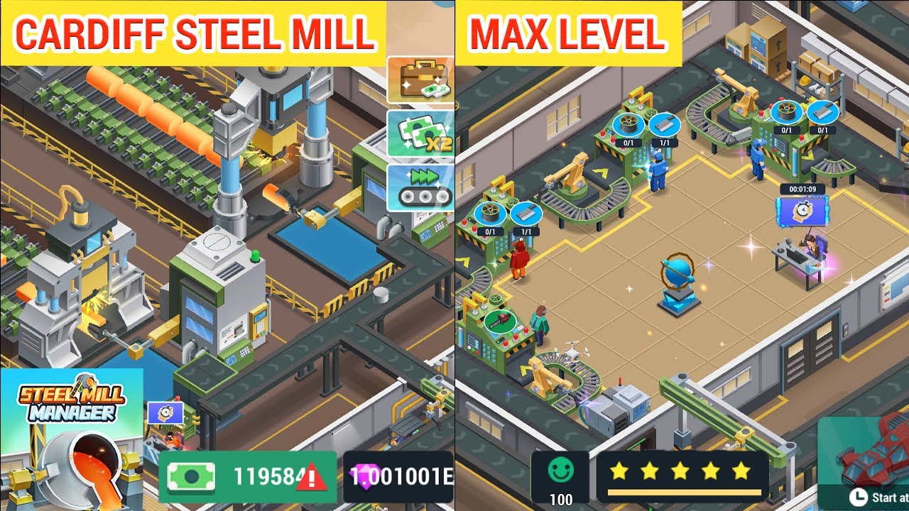 Steel Mill ManagerIdle Tycoon Gameplay Cardiff Steel Mill Max Level