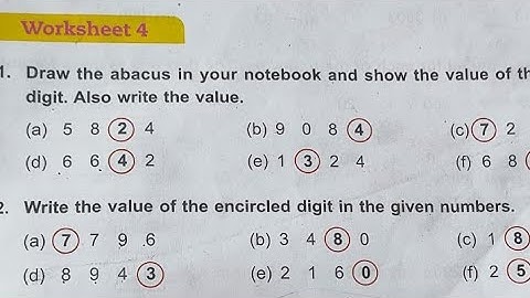 Dav Public School Class 3 Math Unit 1 Worksheet 4 ||Numbers Up To 9999 || @madhubanclasses