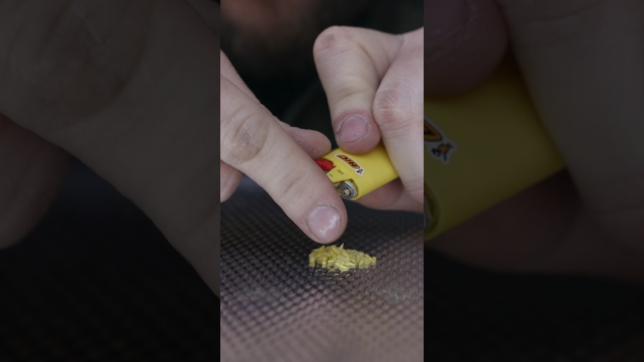 Starting a fire with an empty BIC lighter hack #shorts