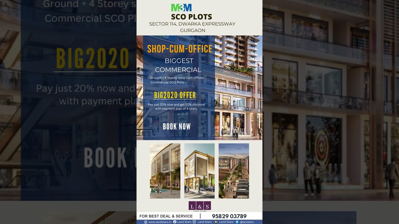 M3M 114 SCO Plots Shop-cum-office Biggest Commercial Project Gurgaon| 