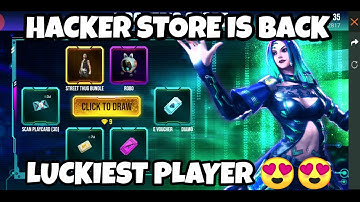 FREE FIRE HACKER STORE || LUCKIEST PLAYER IN FREE FIRE EVER || HACKER STORE 5.0