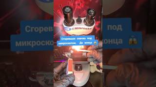 Сгоревшая спичка под микроскопом