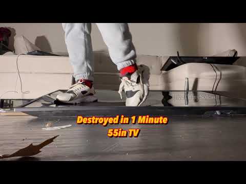 Smashing a Massive TV with Shoes | One-Minute ASMR Madness