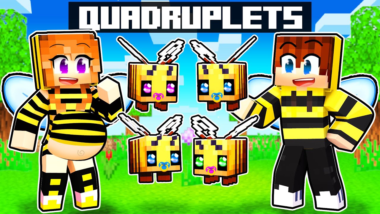 Having a BEE QUADRUPLETS in Minecraft!