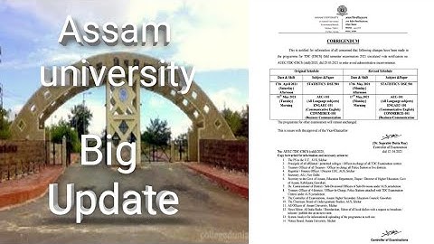 Change routine Assam university TDC odd semester // big update Assam university