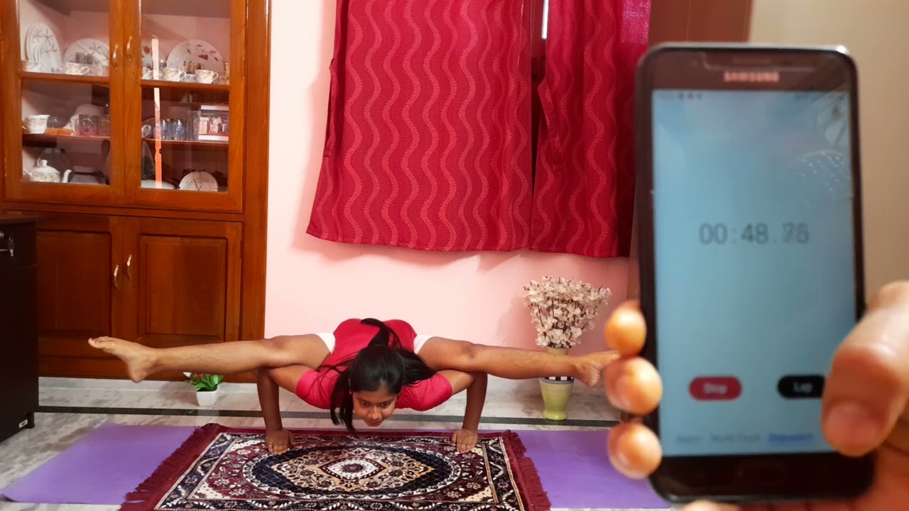 India Book of Records 2023.Titthibhasana Firefly Pose (Asana Holding Time 2 min 01 Second).