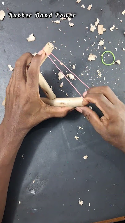 Can This Stick Boat Really Run? 🛶 (Rubber Band Powered!) #shorts #diyboat #artandcraft #treding