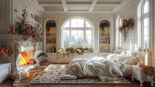 Relaxing Cozy Bedroom with Gentle Jazz Music 🔥 Relaxing Jazz Background Music for Stress Relief