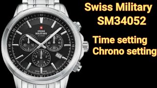 How to set time and chrono on Swiss Military SM34052 | TrendWatchLab | Swiss watch