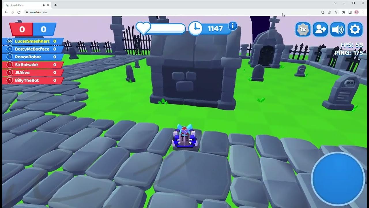 Bots walk on walls CHEATING *real* Graveyard map in Smash Karts YouTube