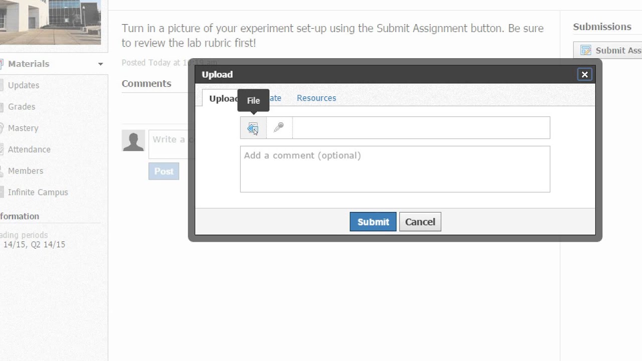 how to submit your assignment on schoology