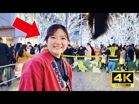 A cute Japanese girl Nana-chan guided me around the Christmas illuminations by rickshaw🎄| Tokyo