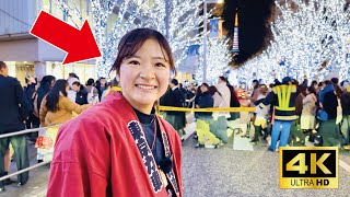 A cute Japanese girl Nana-chan guided me around the Christmas illuminations by rickshaw🎄| Tokyo