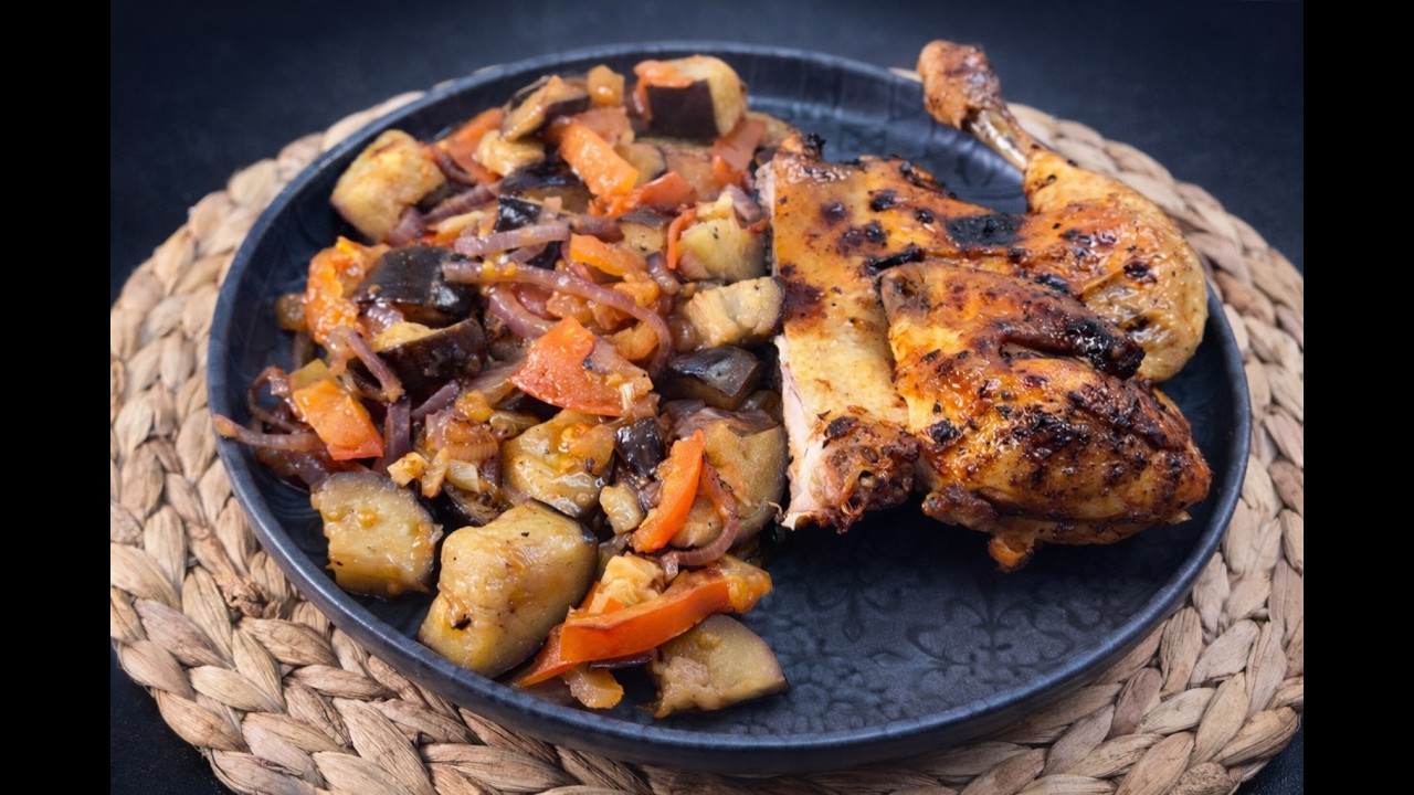 Hähnchen mit goldener Kruste und zartes Gemüse!!!