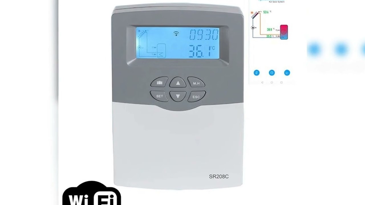 A must-have product! Solar Water Heater Controller SR208C With 3 Sensors Setup Parameters Wi-Fi Fu