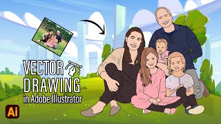 Family vector portrait