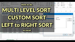 How to do Left to Right Sort in Excel | Multi Level Sort in Excel | Custom Sort in Excel