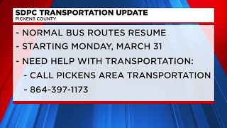 School District of Pickens County to return to normal bus routes