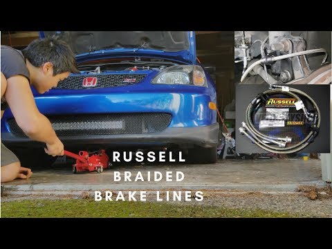 How to Install Stainless Steel Braided Brake Lines | 2005 Honda Civic Si EP3