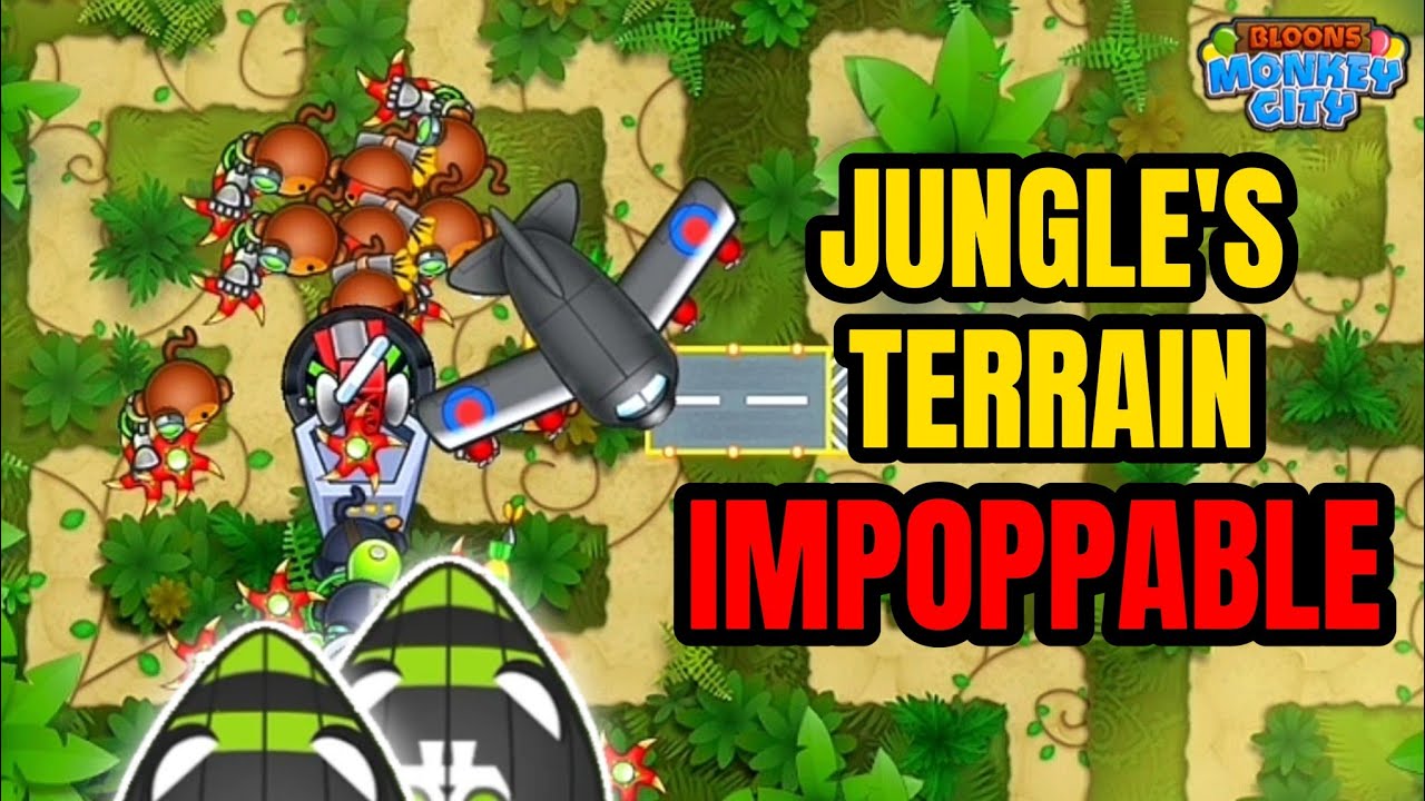 How to Beat JUNGLE'S TERRAIN IMPOPPABLE in Bloons Monkey City... 🐵