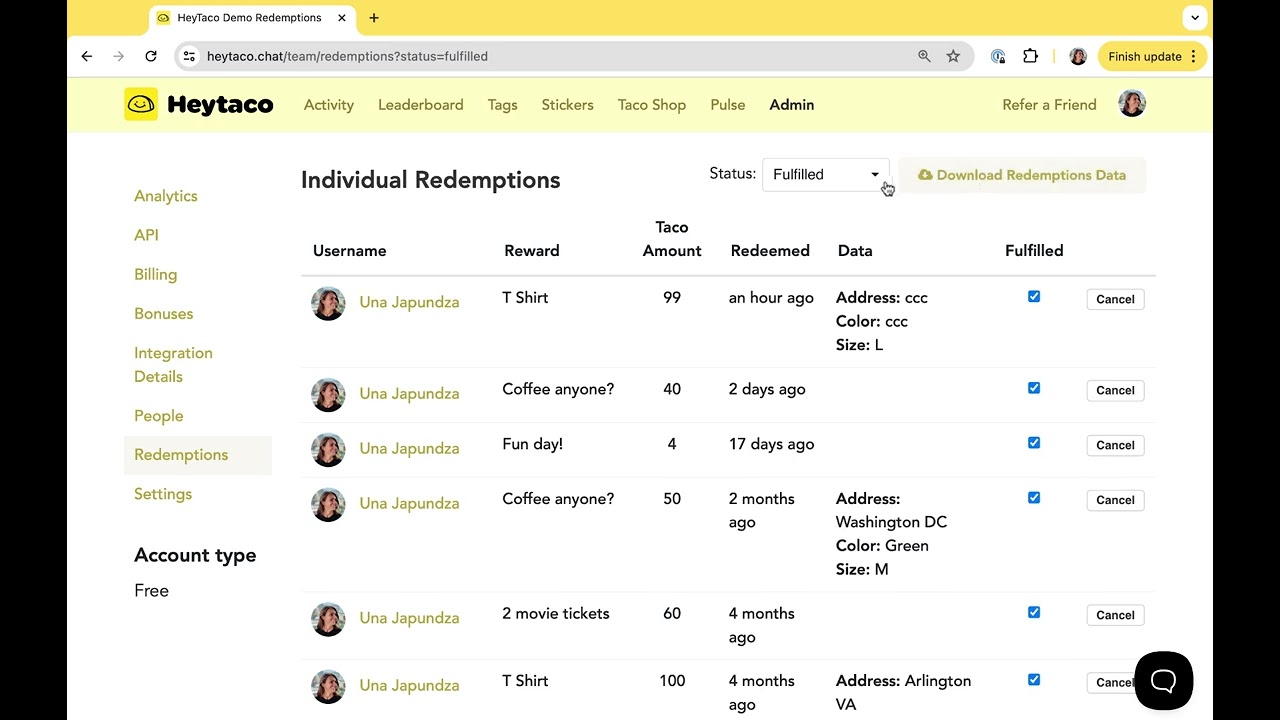 #8 Admin Features in HeyTaco for Slack